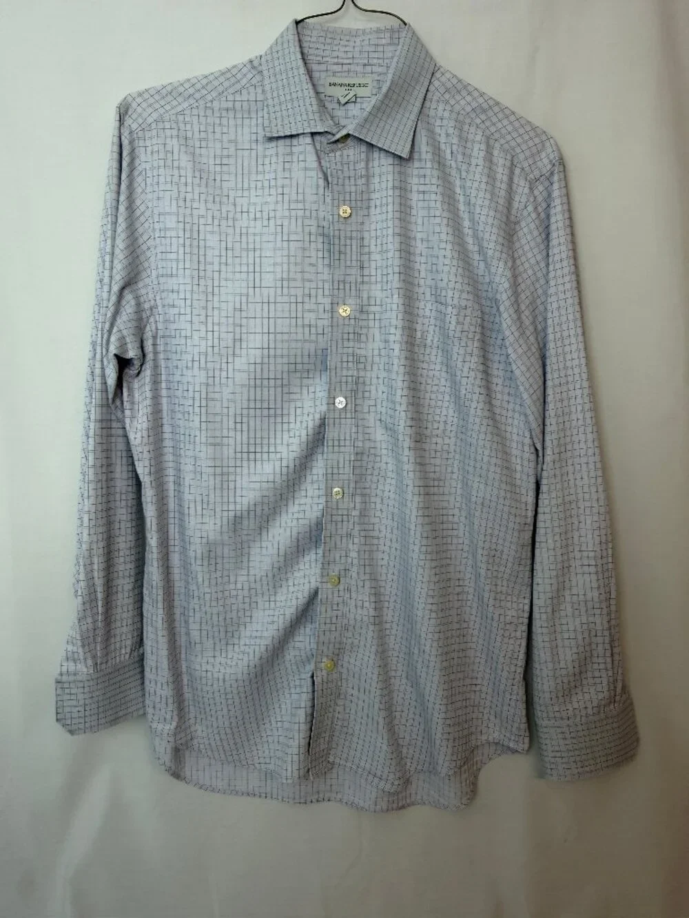 Banana Republic Blue Plaid Dress Shirt